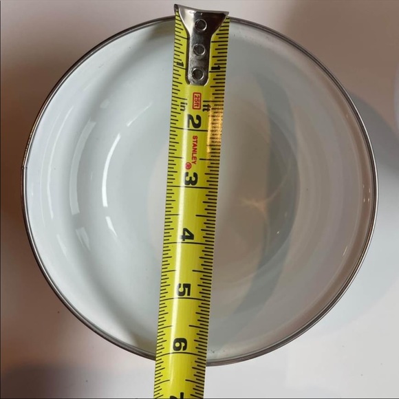 Vintage 1980s GMI Enamelware Nesting Bowl Set Floral MCM Tin Retro Dish Set 80s - Picture 6 of 8